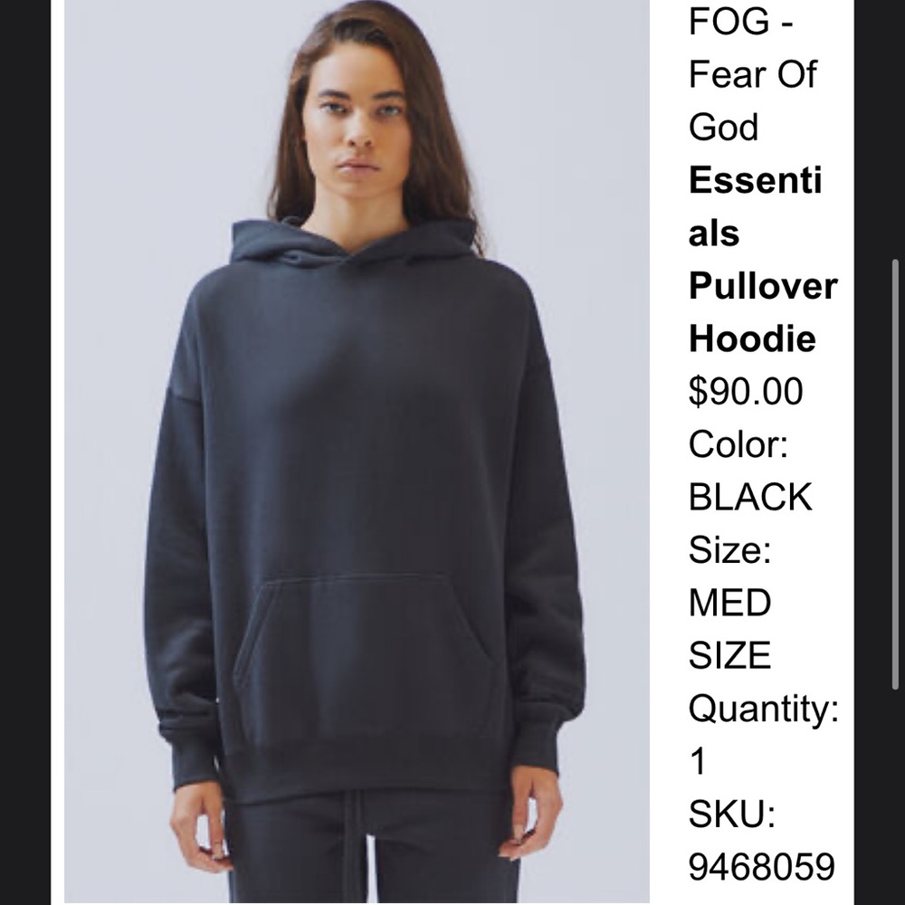 Essentials black hoodie